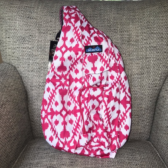 NEW Kavu Rope Sling Bag In Pink Blot - Picture 3 of 7